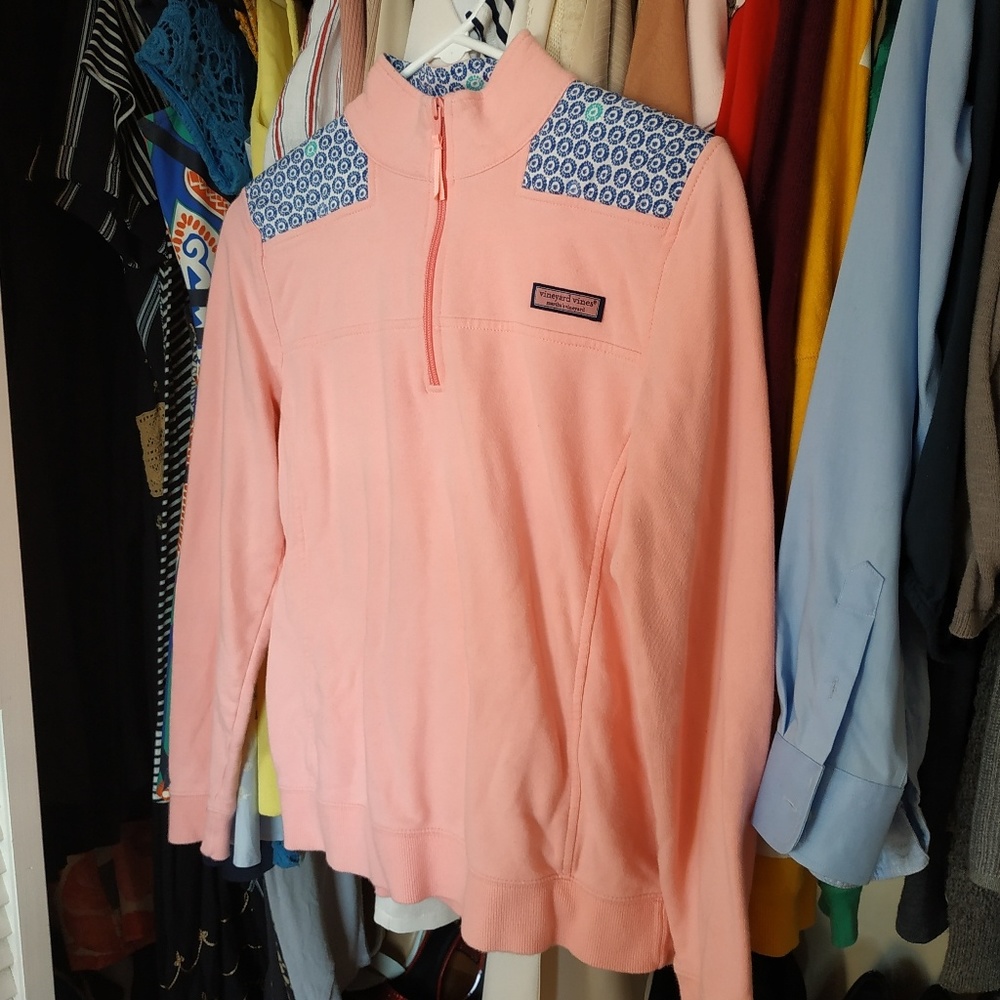 Vineyard Vines pink quarter zip